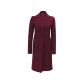 Connie Regular Fit Maroon Long Wool Coat - Overcoat for women