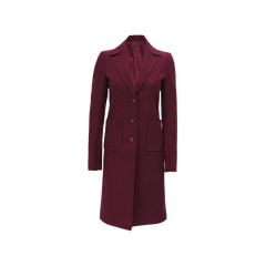 Connie Regular Fit Maroon Long Wool Coat - Overcoat for women