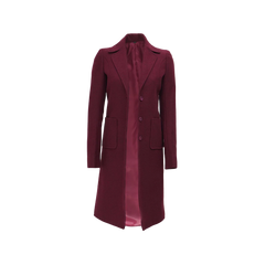 Connie Regular Fit Maroon Long Wool Coat - Overcoat for women