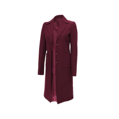 Connie Regular Fit Maroon Long Wool Coat - Overcoat for women