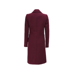 Connie Regular Fit Maroon Long Wool Coat - Overcoat for women