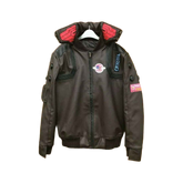 Cyber2077punk Samurai Bomber Leather Jacket
