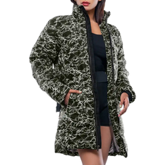 Dalia Women’s Green Duck Down Coat - Insulated Puffer Jacket