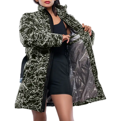 Dalia Women’s Green Duck Down Coat - Insulated Puffer Jacket