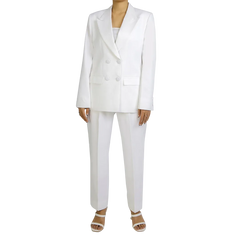 Danielle Women's Double Breasted Regular Fit White Suit