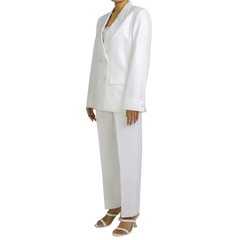 Danielle Women's Double Breasted Regular Fit White Suit