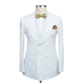 Denson Men's Shawl Lapel Off White Two Piece Tuxedo