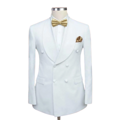 Denson Men's Shawl Lapel Off White Two Piece Tuxedo