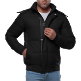 Desmond Black Puffer Jacket Hooded - Winter Insulated Jacket