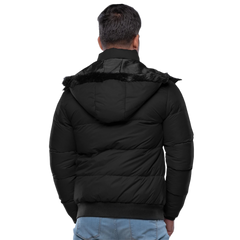 Desmond Black Puffer Jacket Hooded - Winter Insulated Jacket