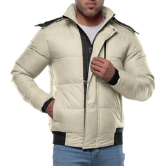 Desmond Cream Puffer Jacket Hooded