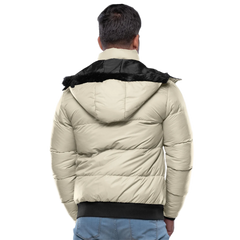 Desmond Cream Puffer Jacket Hooded