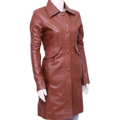 Doctor Who Catherine Tate Double Breasted Leather Coat