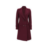 Doris Women's Double Breasted Maroon Wool Coat