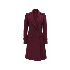 Doris Women's Double Breasted Maroon Wool Coat