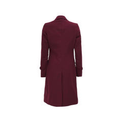 Doris Women's Double Breasted Maroon Wool Coat