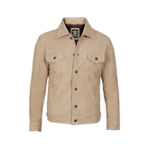 Fernando Men's Camel Suede Trucker Jacket
