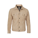 Fernando Men's Camel Suede Trucker Jacket