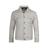Fernando Men's Off White Real Leather Jacket