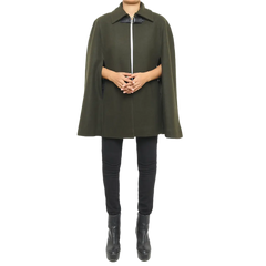 Florence Women's Shearling Wool Green Cape Coat