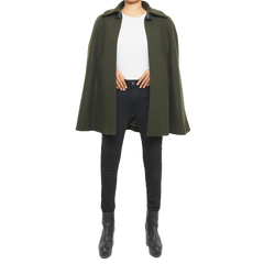 Florence Women's Shearling Wool Green Cape Coat