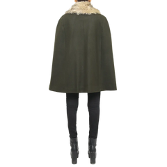Florence Women's Shearling Wool Green Cape Coat