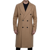 Fredrick Men's Double Breasted Beige Wool Coat Men