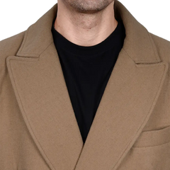 Fredrick Men's Double Breasted Beige Wool Coat Men