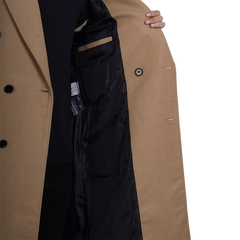 Fredrick Men's Double Breasted Beige Wool Coat Men
