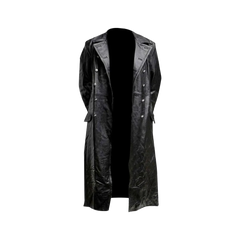 German Classic Army Officer Military For Men WW2 Trench Coat Real Leather Jacket