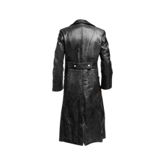 German Classic Army Officer Military For Men WW2 Trench Coat Real Leather Jacket