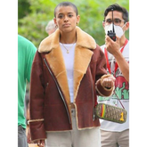 Gossip Girl Julien Calloway Leather & Shearling Jacket