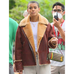 Gossip Girl Julien Calloway Leather & Shearling Jacket