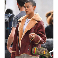 Gossip Girl Julien Calloway Leather & Shearling Jacket