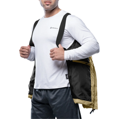 Henry Men's Black and Beige Puffer Jacket - Lightweight Outerwear