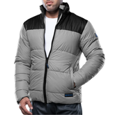 Henry Men's Gray and Black Puffer Jacket - Lightweight Winter Outerwear