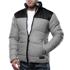 Henry Men's Gray and Black Puffer Jacket - Lightweight Winter Outerwear