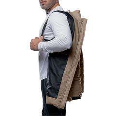 Herman Men's Beige 3/4 Length Down Puffer Jacket – Winter Insulated Coat