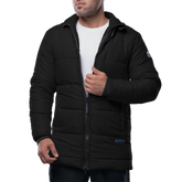 Herman Men's Black 3/4 Length Down Puffer Jacket – Winter Insulated Coat