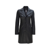 Jackson Black Real Leather Car Coat for Women