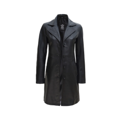 Jackson Black Real Leather Car Coat for Women