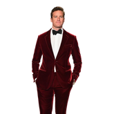 Jerkins Men's Two Piece Maroon Velvet Tuxedo