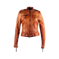 Jennifer Morrison Once Upon A Time Emma Swan Distressed Brown Leather Jacket