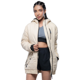 Julia Lightweight Cream Puffer Jacket For Women