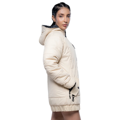 Julia Lightweight Cream Puffer Jacket For Women