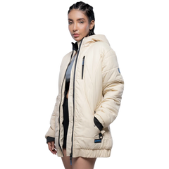 Julia Lightweight Cream Puffer Jacket For Women