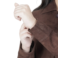 Kandis Women's Dark Brown Suede Car Coat