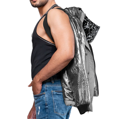 Karter Men's Light Grey Hooded Duck Down Jacket - Insulated Puffer Jacket