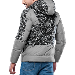 Karter Men's Light Grey Hooded Duck Down Jacket - Insulated Puffer Jacket
