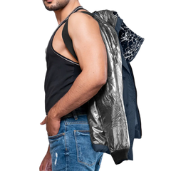 Karter Men's Navy Blue Hooded Duck Down Jacket - Insulated Puffer Jacket